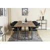 Venture Design Valgomojo stalas ir fotelio komplektas Padang 250x100x76 cm Tamsus tikas Juodas žalvaris Aksomas