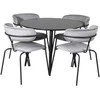 Venture Design Valgomojo stalas ir fotelio komplektas Plaza 100x75 cm juodas aksomas