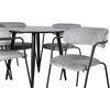 Venture Design Valgomojo stalas ir fotelio komplektas Plaza 100x75 cm juodas aksomas