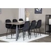 Venture Design Valgomojo stalas ir kėdės rinkinys, Marina ir Polar Diamond, 180x90 cm ir 52x86 cm, Juoda ir Pilka