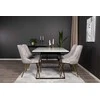 Venture Design Valgomojo stalas ir kėdės rinkinys, Estelle ir Velvet Deluxe, 74,5x140x90 cm, Juoda ir Balta
