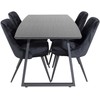 Venture Design Valgomojo stalas ir kėdės rinkinys, Inca ir aksomo prabanga, 75x160x85 cm ir 66x88.5x50 cm, Juoda