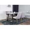 Venture Design Valgomojo stalas ir kėdės rinkinys, Estelle ir Velvet Deluxe, 74,5x140x90 cm, Juoda ir Balta