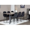 Venture Design Valgomojo stalas ir kėdės rinkinys, Marina ir Polar Diamond, 180x90 cm ir 52x86 cm, Juoda ir Pilka