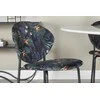 Venture Design Valgomojo stalas ir kėdės rinkinys Estelle Apvalus valgomojo stalas 106x75 cm Juodos spalvos audinys
