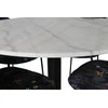 Venture Design Valgomojo stalas ir kėdės rinkinys Estelle Apvalus valgomojo stalas 106x75 cm Juodos spalvos audinys