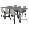 Venture Design Valgomojo stalas ir kėdės komplektas, Marina ir Polar, 180x90 cm ir 81x45.5 cm, Pilka ir Juoda