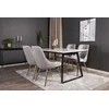 Venture Design Valgomojo stalas ir kėdės rinkinys, Estelle ir Velvet Deluxe, 74,5x140x90 cm, Juoda ir Balta