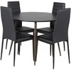 Venture Design Valgomojo stalas ir kėdės rinkinys, Plaza ir Slim, 100x48 cm, juoda ir riešutas