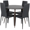 Venture Design Valgomojo stalas ir kėdės rinkinys, Plaza ir Slim, 100x48 cm, juoda ir riešutas