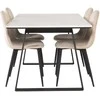 Venture Design Valgomojo stalas ir kėdės rinkinys, Estelle ir Polar, 74,5x140x90 cm ir 53,3x88x42,5 cm, Bežinis ir Juodas