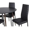 Venture Design Valgomojo stalas ir kėdės rinkinys, Plaza ir Slim, 100x48 cm, juoda ir riešutas