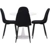 Venture Design Valgomojo stalas ir kėdžių komplektas Hamden 80x75 cm balto veliūro