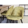 Venture Design Valgomojo stalas ir kėdžių komplektas 250x100x76 cm tamsiai rudos spalvos ir žalia aksominė apdaila