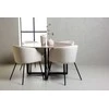 Venture Design Valgomojo stalas ir kėdžių komplektas 120 cm Juoda Smėlio spalvos MDF Aksomas Plienas