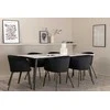 Venture Design Valgomojo stalas ir kėdžių komplektas Jimmy valgomojo stalas 195x90x76 cm juodas aksomas