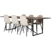 Venture Design Valgomojo stalas ir kėdžių komplektas 250x100x76 cm Juoda Smėlio spalvos Tikas Metalas