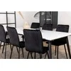 Venture Design Valgomojo stalas ir kėdžių komplektas Jimmy 195x90x76 cm Juoda Balta Aksomas