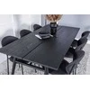 Venture Design Valgomojo stalas ir kėdžių komplektas 195x95 cm juodas