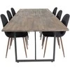 Venture Design Valgomojo stalas ir kėdžių komplektas Padang valgomojo stalas 250x100x76 cm tamsus ąžuolas audinys