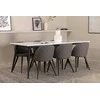 Venture Design Valgomojo stalas ir kėdžių komplektas Jimmy 195x90x76 cm juodas mikropluoštas
