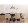 Venture Design Valgomojo stalas ir kėdžių komplektas Kopenhaga 140x74 cm Juoda Smėlio spalvos audinys