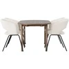 Venture Design Valgomojo stalas ir kėdžių komplektas Andy valgomojo stalas ir dieninė valgomojo kėdė 180x75 cm natūralaus MDF balto lino matinio juodo plieno