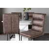 Venture Design Valgomojo stalas ir kėdžių komplektas Pluto 120x160x90 cm Balta Ruda MDF Stiklas Mikropluošto audinys