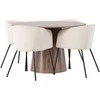 Venture Design Valgomojo stalas ir kėdžių komplektas 120 cm Juoda Smėlio MDF Aksomas