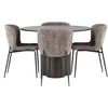 Venture Design Valgomojo stalas ir kėdžių komplektas Olivia ir Modesto 110 cm rudos ir smėlio spalvos MDF ir metalas