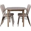 Venture Design Valgomojo stalas ir kėdžių komplektas Andy ir Seda 180x75 cm Rudas Smėlio spalvos MDF Audinys Plienas