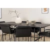 Venture Design Valgomojo stalas ir kėdžių komplektas Uno 200x90x74 cm Juodas MDF ir metalas