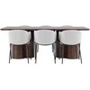 Venture Design Valgomojo stalas ir kėdžių komplektas Olivia 100x210 cm Mocha MDF Aksomas Plienas