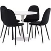 Venture Design Valgomojo stalas ir kėdžių komplektas Hamden 80x75 cm balto veliūro