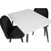 Venture Design Valgomojo stalas ir kėdžių komplektas 80x60 cm Balta aksominė Juoda