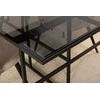 Venture Design Valgomojo stalas ir kėdžių komplektas Leif 200x90x74 cm Juodas Smėlio spalvos Stiklas Metalas Audinys