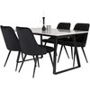 Venture Design Valgomojo stalas ir kėdžių komplektas Estelle 140x90 cm Balta Juoda