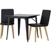 Venture Design Valgomojo stalas ir kėdžių komplektas Tempe ir Today 80x80 cm juodas MDF PU mediena
