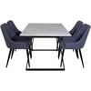 Venture Design Valgomojo stalas ir kėdžių komplektas Estelle 140x90 cm Balta Mėlyna Audinys