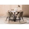 Venture Design Valgomojo stalas ir kėdžių komplektas Durango 120 cm Juodasis graikinis riešutas Smėlio spalvos MDF audinys