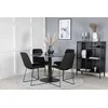 Venture Design Valgomojo stalas ir kėdžių komplektas Estelle apvalus valgomojo stalas ir Muche valgomojo kėdės 106x75 cm juoda