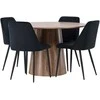 Venture Design Valgomojo stalas ir kėdžių komplektas 120 cm, juodas MDF