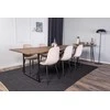 Venture Design Valgomojo stalas ir kėdžių komplektas 250x100x76 cm Juoda Smėlio spalvos Tikas Metalas