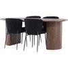 Venture Design Valgomojo stalas ir kėdžių komplektas 200x90 cm, moka, MDF ir plienas