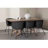 Venture Design Valgomojo stalas ir kėdžių komplektas Piazza valgomojo stalas su Berit valgomojo kėde 180x90 cm juoda moka