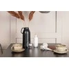 Venture Design Valgomojo stalas ir kėdžių komplektas Tempe juodas MDF tamsiai pilkas tamsiai rudas