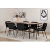 Venture Design Valgomojo stalas ir kėdžių komplektas Uno 200x90x74 cm Juodasis riešutas Metalas