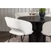 Venture Design Valgomojo stalas ir kėdžių komplektas Olivia 110 cm juoda ir balta MDF ir linas