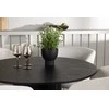 Venture Design Valgomojo stalas ir kėdžių komplektas Olivia 110 cm juoda ir balta MDF ir linas