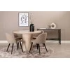 Venture Design Valgomojo stalas ir kėdžių rinkinys Bianca 110x74 cm Juoda Smėlio MDF Audinys